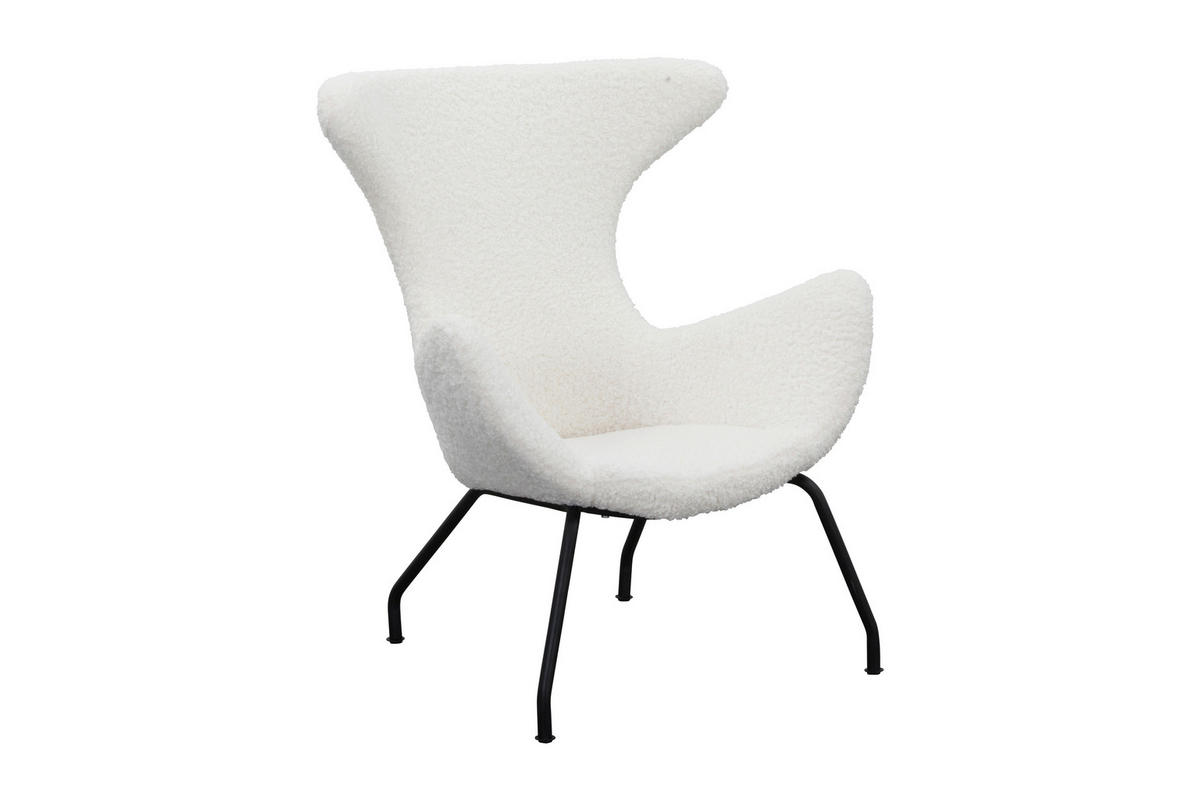 RELAXSESSEL in Textil Weiß  - Schwarz/Weiß, MODERN, Textil/Metall (77/95/62cm) - Livetastic