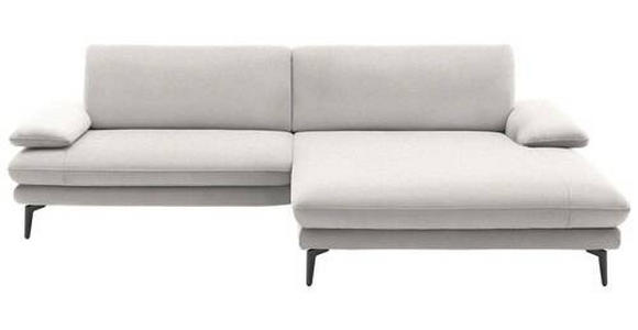 ECKSOFA in Webstoff Creme, Naturfarben  - Creme/Schwarz, Design, Textil/Metall (284/184cm) - Dieter Knoll