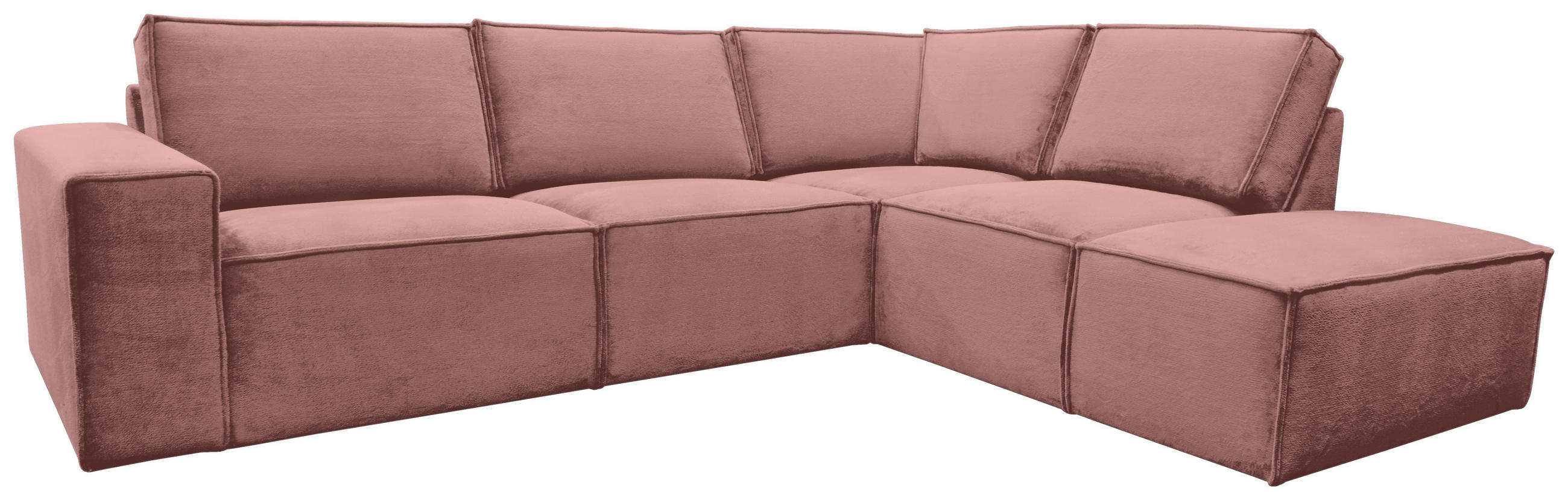 ECKSOFA Rosa Chenille  - Schwarz/Rosa, KONVENTIONELL, Kunststoff/Textil (275/212cm) - Carryhome