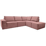 ECKSOFA Rosa Chenille  - Schwarz/Rosa, KONVENTIONELL, Kunststoff/Textil (275/212cm) - Carryhome