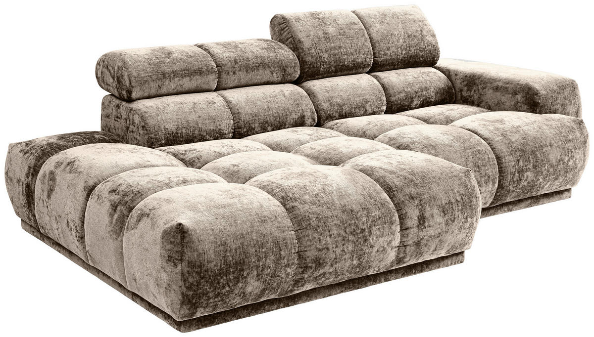 ECKSOFA in Flachgewebe Taupe  150/239 cm  - Taupe, MODERN, Textil (150/239cm) - MID.YOU