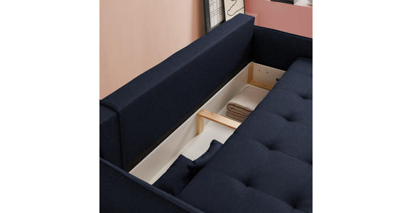 SCHLAFSOFA  in Struktur Dunkelblau  - Buchefarben/Dunkelblau, Design, Holz/Textil (217/97/101cm) - Carryhome
