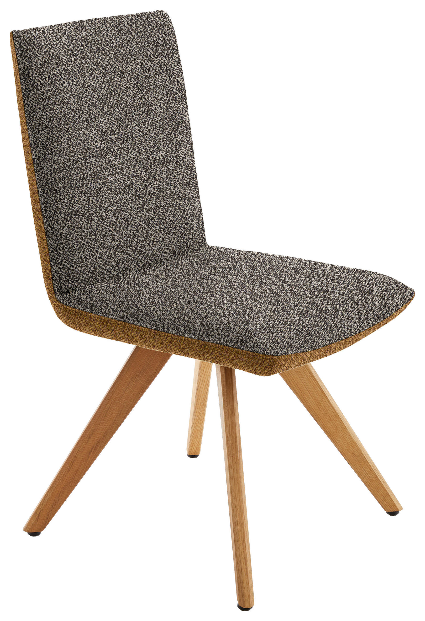 STUHL Flachgewebe  - Currygelb/Eichefarben, Design, Holz/Textil (48/91/63cm) - Koinor