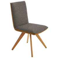 STUHL Flachgewebe  - Currygelb/Eichefarben, Design, Holz/Textil (48/91/63cm) - Koinor