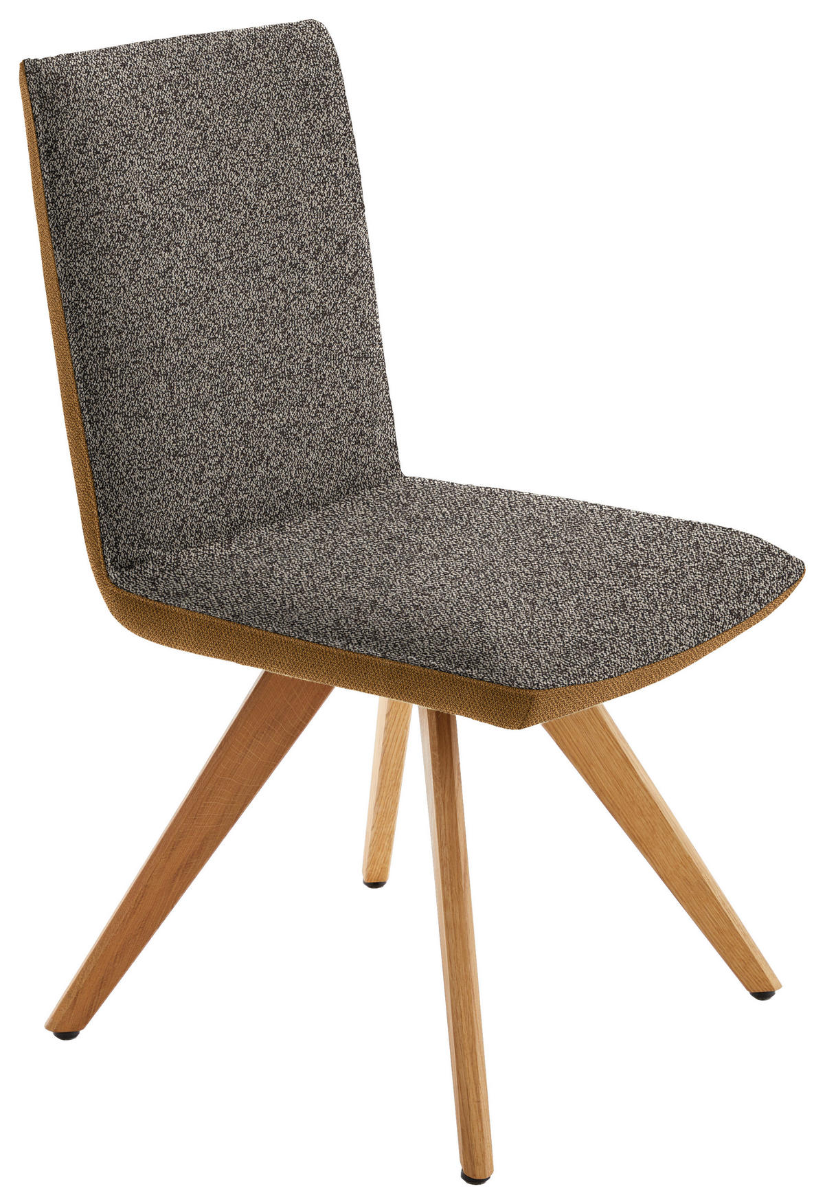 STUHL Flachgewebe  - Currygelb/Eichefarben, Design, Holz/Textil (48/91/63cm) - Koinor