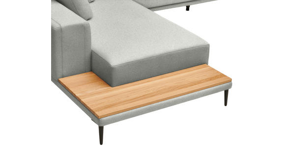 ECKSOFA  in Leinwand Hellgrau  271/318 cm  - Hellgrau/Schwarz, Design, Textil/Metall (271/318cm) - Belluti