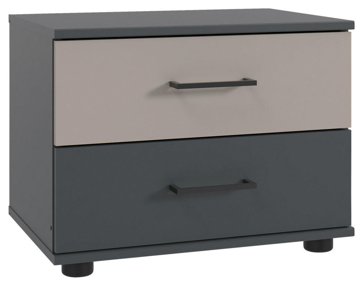 NACHTTISCH 52/40/38 cm  in Graphitfarben, Sahara  - Schwarz/Graphitfarben, Konventionell, Holzwerkstoff/Kunststoff (52/40/38cm) - Carryhome