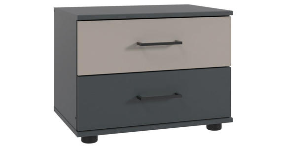 NACHTKÄSTCHEN 52/40/38 cm  in Graphitfarben, Sahara  - Schwarz/Graphitfarben, KONVENTIONELL, Holzwerkstoff/Kunststoff (52/40/38cm) - Carryhome