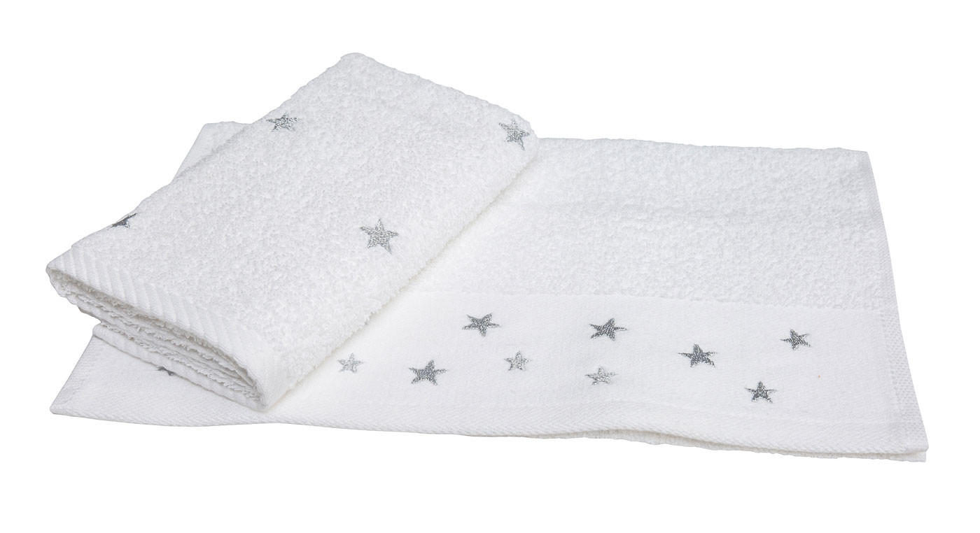 X-Mas RUČNÍK PRO HOSTY, 30/50 cm, barvy stříbra, bílá