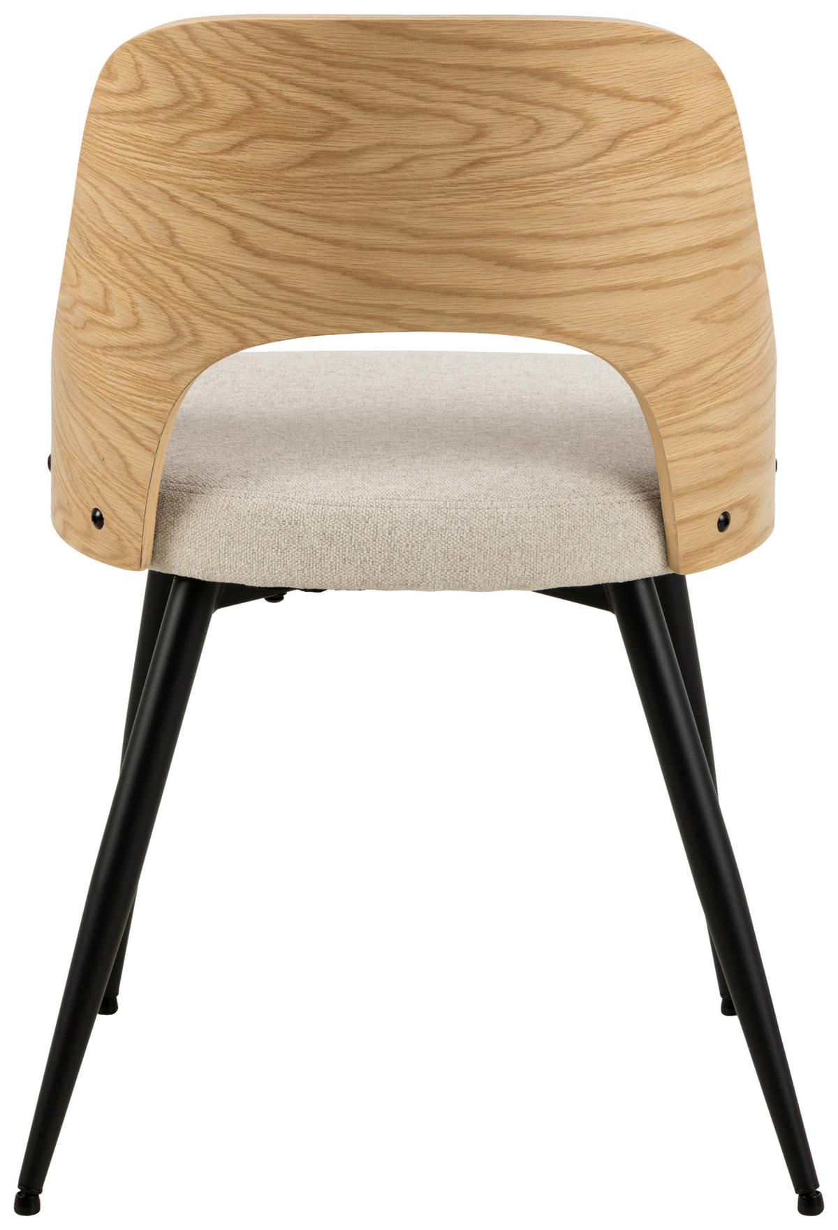 STUHL  in Stahl Flachgewebe  - Beige/Schwarz, Modern, Holz/Textil (48/79/53cm) - MID.YOU