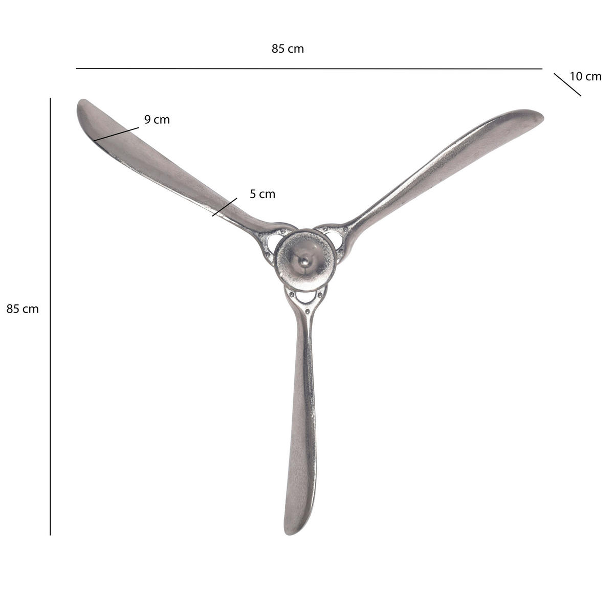 WANDDEKO  - Silberfarben, Konventionell, Metall (85/85/10cm) - Livetastic