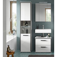 BADEZIMMER 4-teilig  in 100 cm  - Weiß Hochglanz/Schwarz, MODERN, Holzwerkstoff/Kunststoff (100cm) - MID.YOU