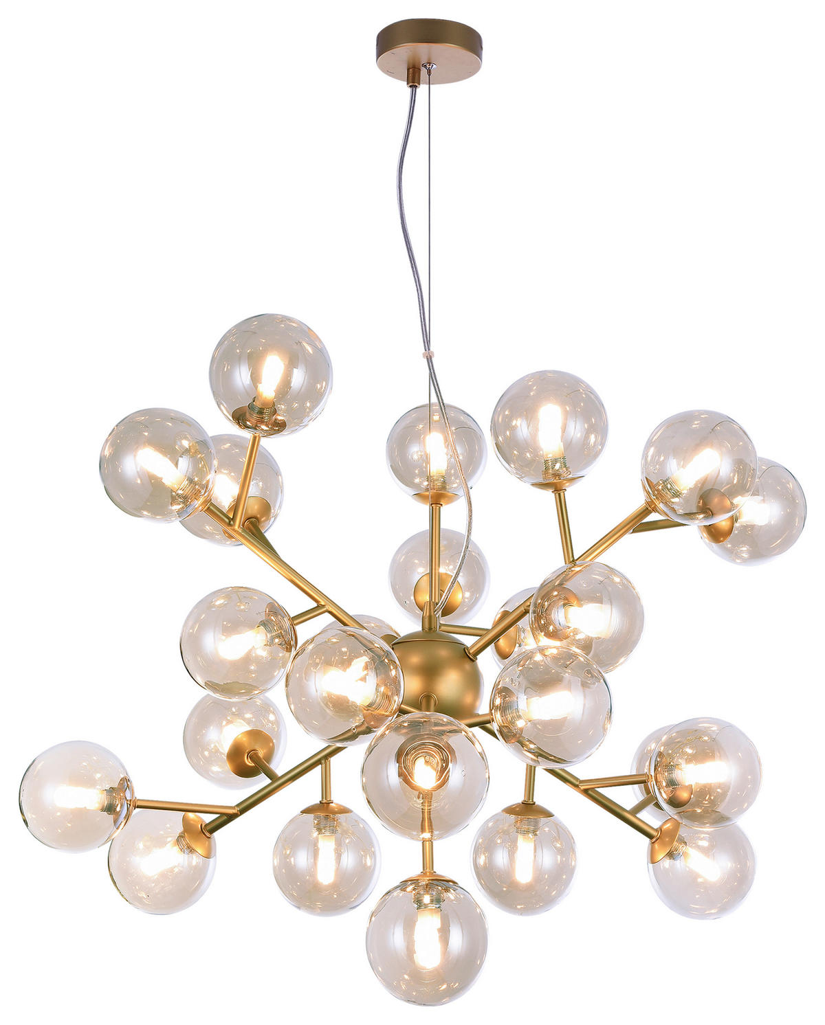 PENDELLEUCHTE  65/40/65 cm   - Goldfarben, Trend, Glas/Metall (65/40/65cm) - MAYTONI