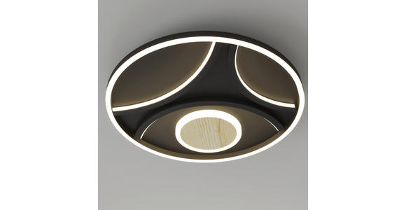 LED-DECKENLEUCHTE 39/5 cm   - Schwarz, Natur, Metall (39/5cm) - Novel
