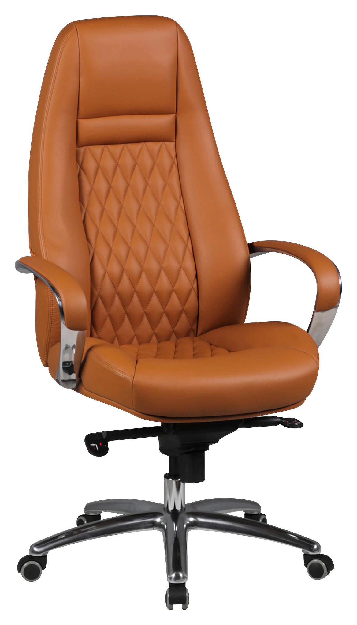 KANCELÁŘSKÉ KŘESLO, vzhled kůže, světle hnědá - barvy hliníku/světle hnědá, Moderní, kov/plast (68/130/68cm) - MID.YOU