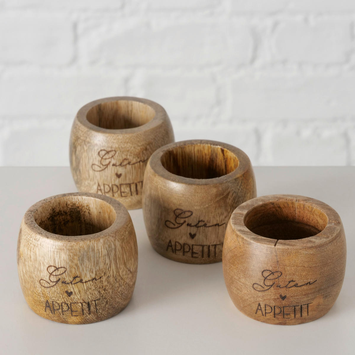 SERVIETTENRINGESET   4 Stück  - Naturfarben, KONVENTIONELL, Holz (6/5cm)