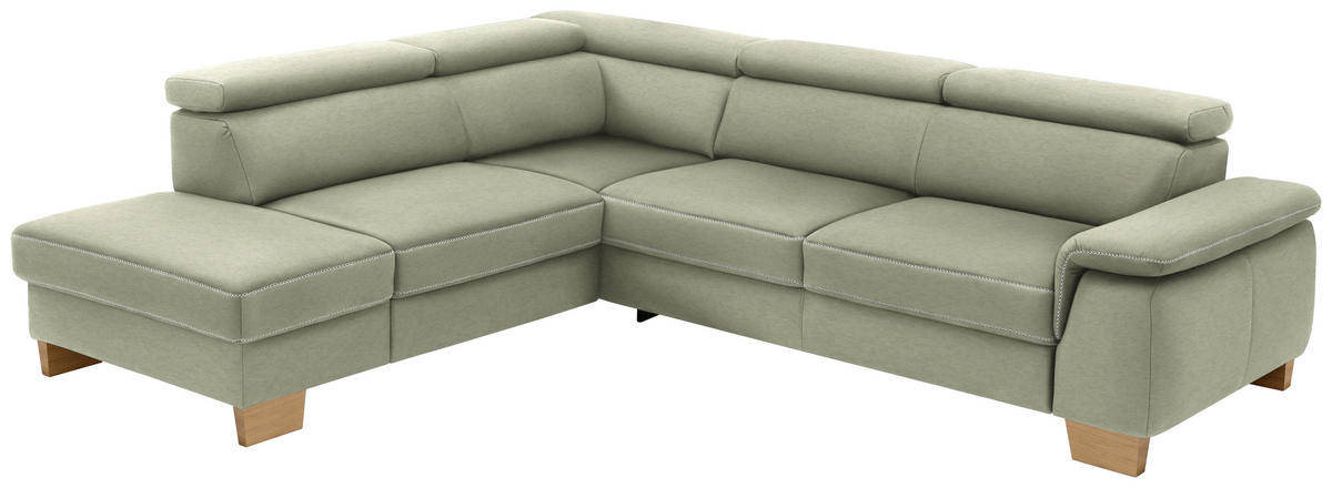 ECKSOFA in Mikrofaser Naturfarben  - Eichefarben/Beige, Lifestyle, Holz/Textil (226/273cm) - Beldomo System