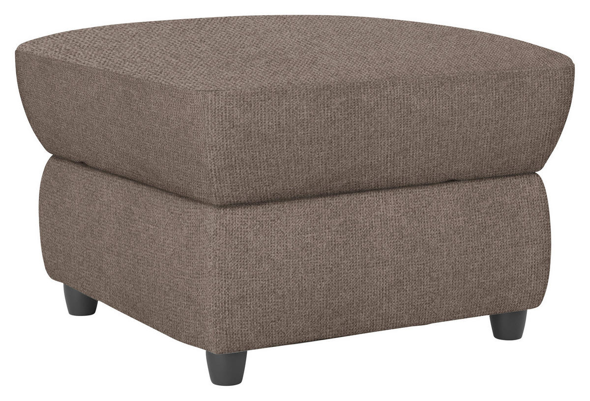 HOCKER in Textil Taupe  - Taupe/Schwarz, Konventionell, Kunststoff/Textil (68/45/68cm) - Livetastic