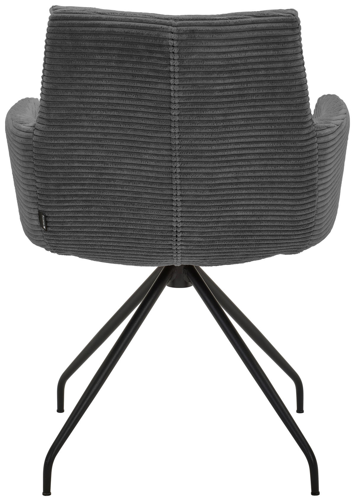 ARMLEHNSTUHL  in Cord  - Dunkelgrau/Schwarz, Design, Textil/Metall (61/85/64cm) - Musterring