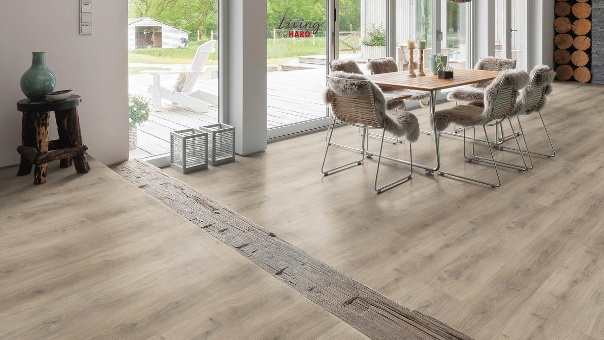 LAMINATBODEN  per  m² - Beige/Graubraun, Natur, Holzwerkstoff (220/24,3/0,8cm) - Living by HARO