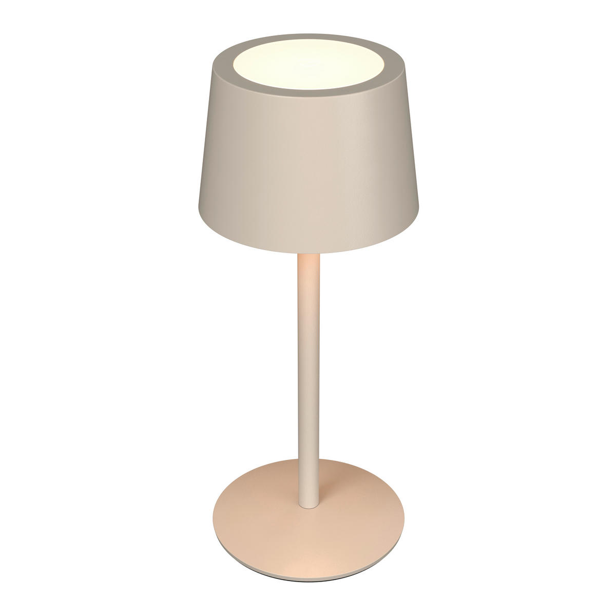 AKKU-TISCHLEUCHTE - Beige, Basics, Metall (9/22cm) - Novel