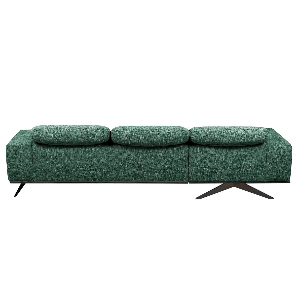 ECKSOFA Struktur Grün  - Schwarz/Grün, Design, Holz/Textil (187/295cm) - Livetastic