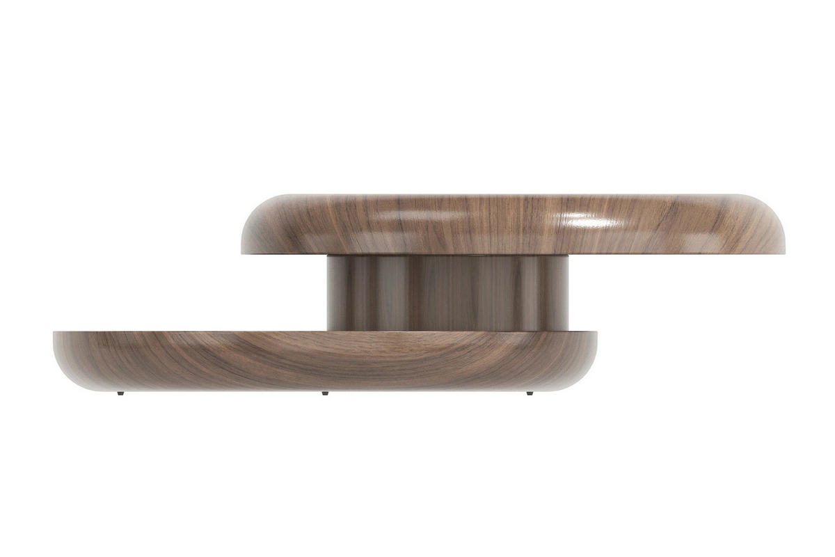 COUCHTISCH furniert 90/90/35 cm rund Walnussfarben  - Walnussfarben, MODERN, Holzwerkstoff (90/90/35cm) - Livetastic