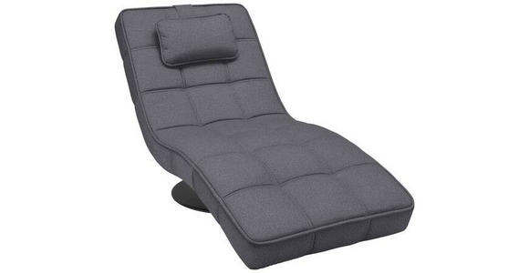 RELAXLIEGE in Webstoff Grau  - Schwarz/Grau, Design, Textil/Metall (74/86/162cm) - Hom`in