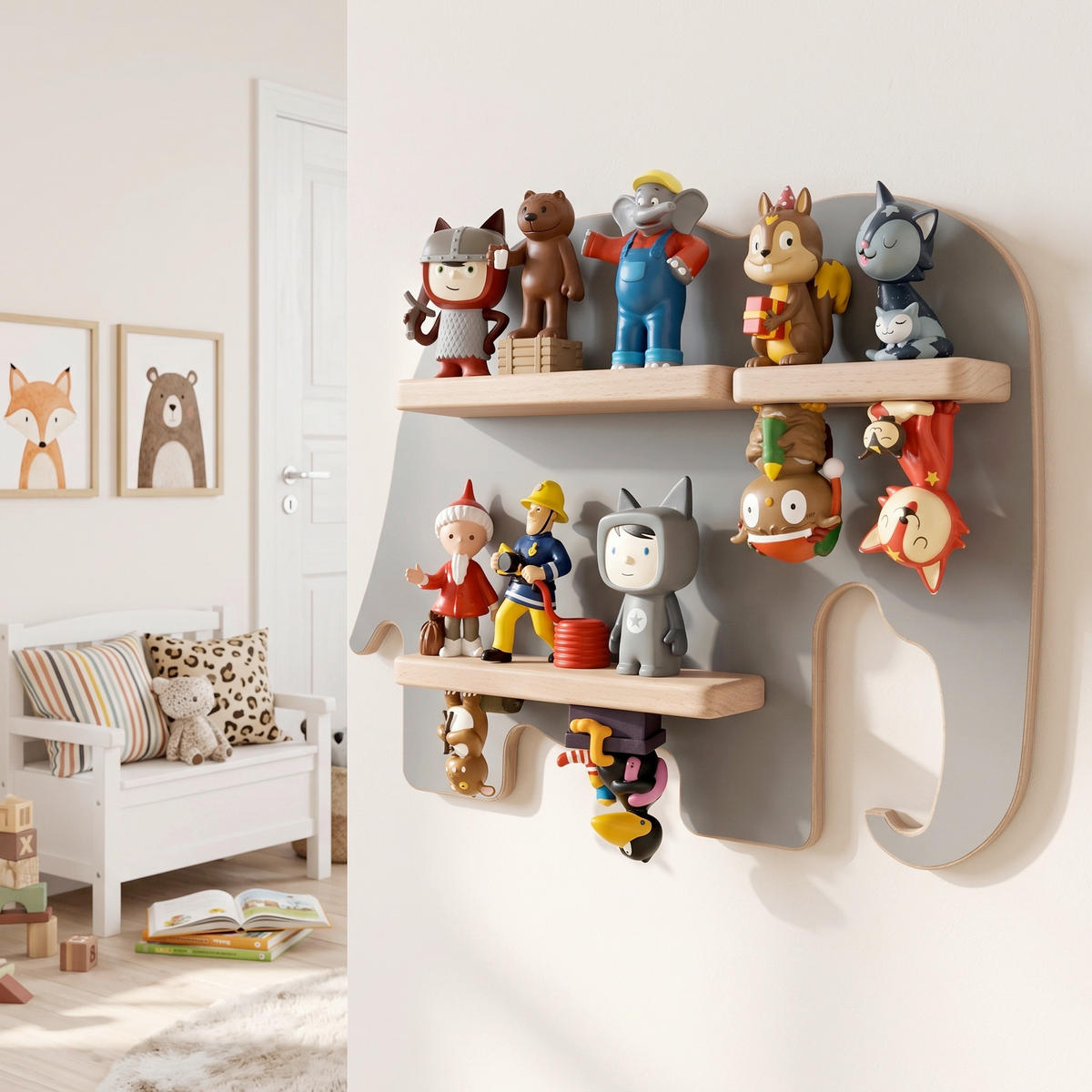 KINDERREGAL  - Grau, Modern, Holzwerkstoff (33/24/5cm) - Livetastic