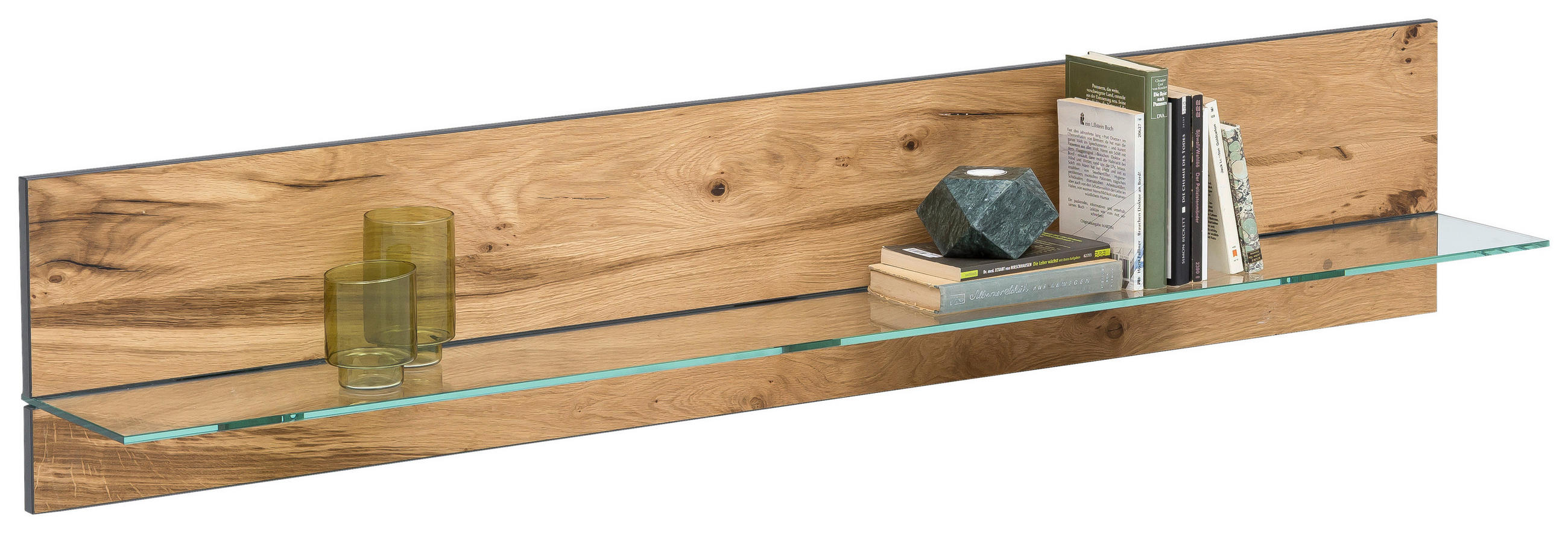 WANDBOARD Eiche furniert Alteiche - Alteiche, Trend, Glas/Holz (168/36/25cm) - Carryhome