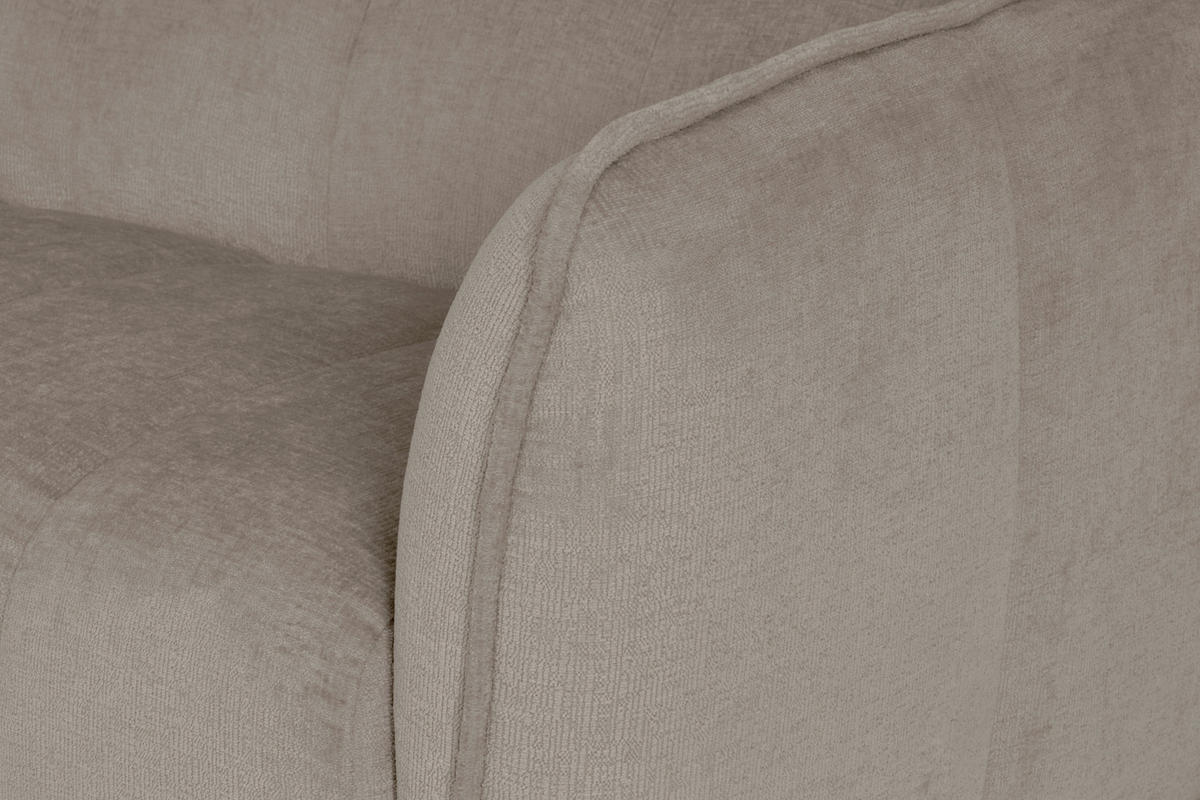 ECKSOFA LIVOLI in Chenille Creme  160/306 cm  - Creme/Schwarz, Design, Textil (160/306cm) - MID.YOU