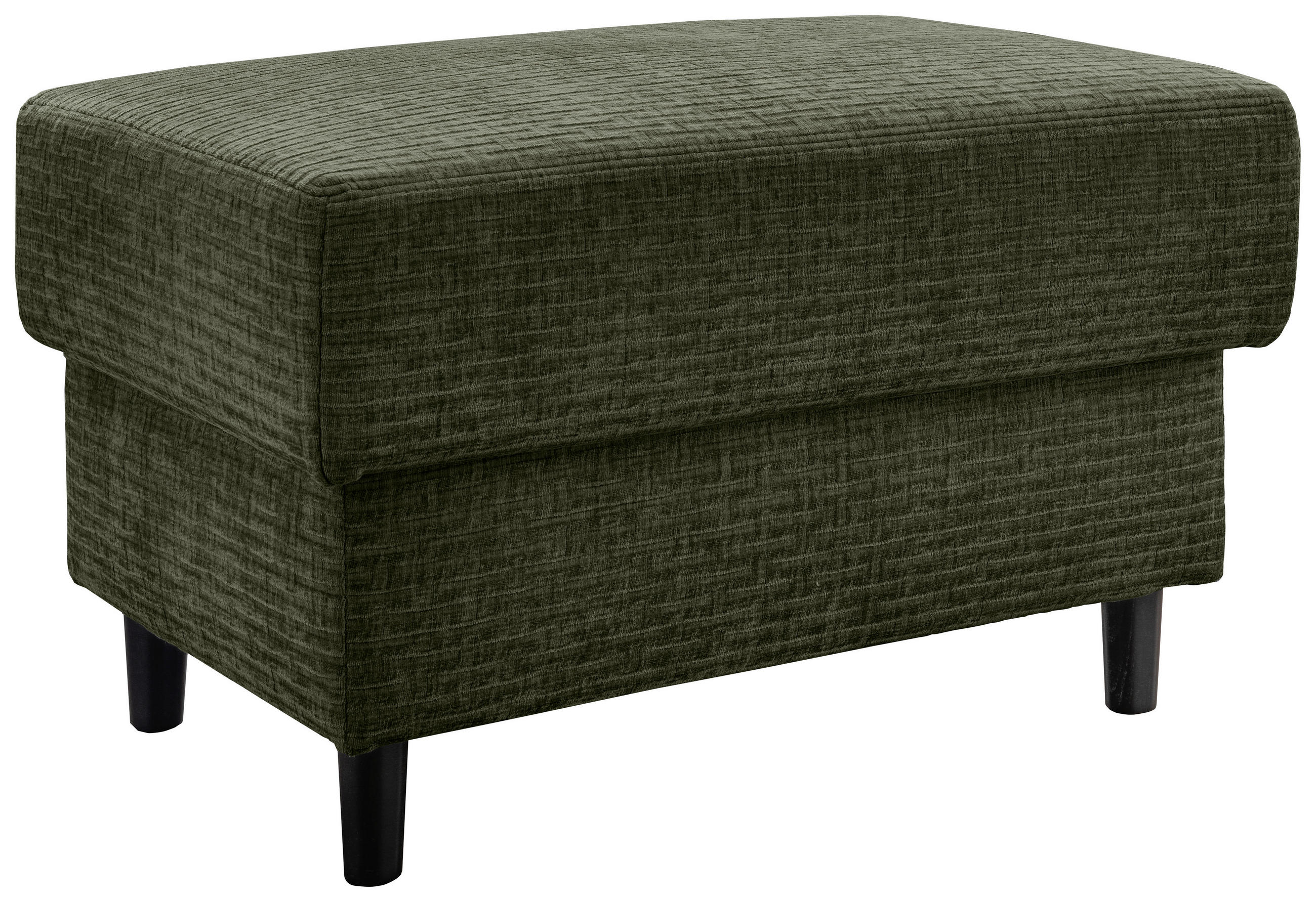 HOCKER Mikrofaser Olivgrün  - Schwarz/Olivgrün, MODERN, Holz/Textil (76/46/55cm) - Livetastic