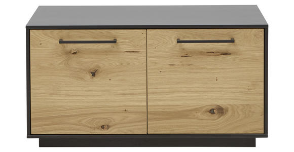 GARDEROBENBANK Balkeneiche furniert Anthrazit, Eichefarben  - Eichefarben/Anthrazit, Design, Holz/Metall (86/45/40cm) - Dieter Knoll