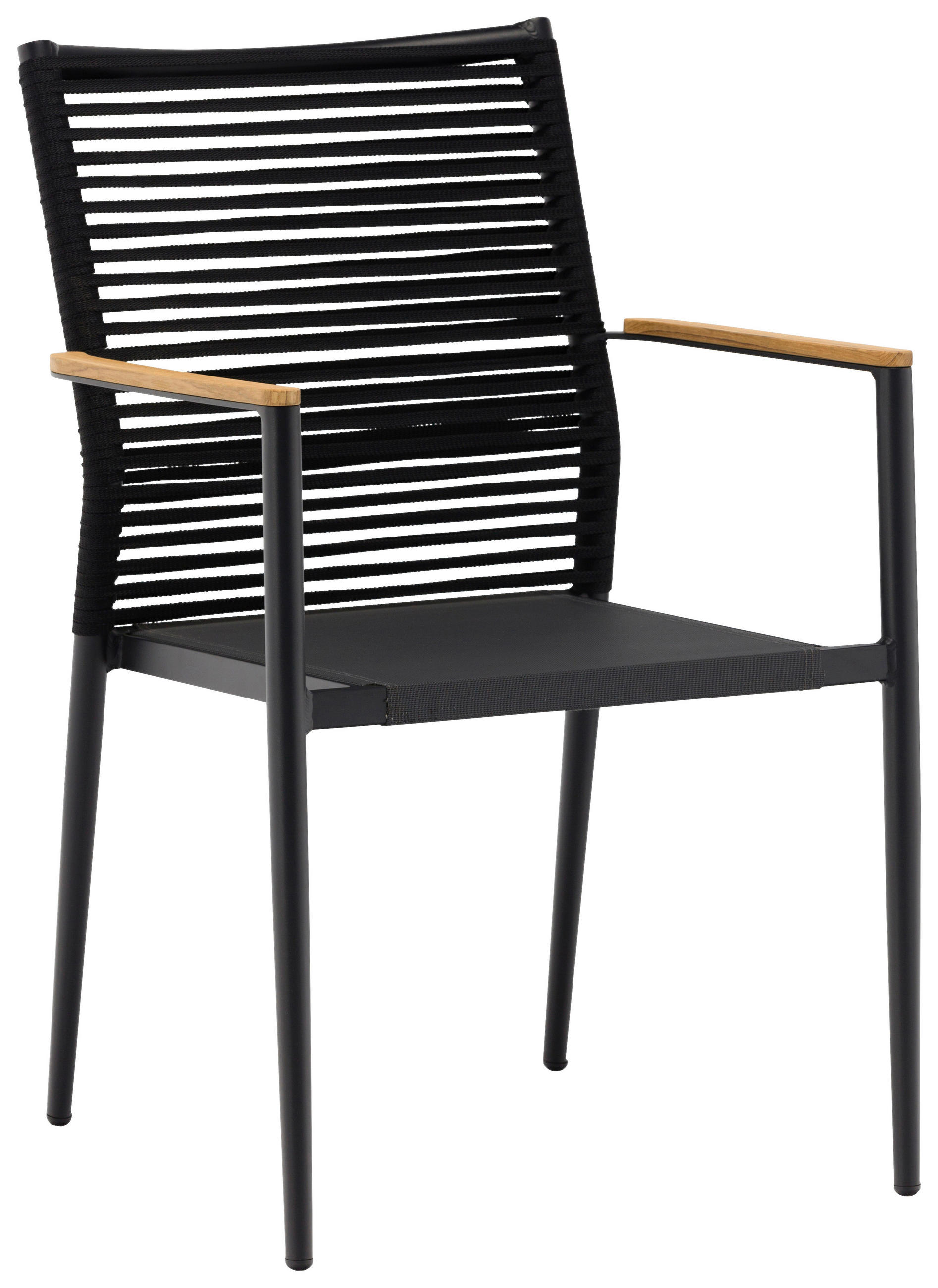 STAPELSESSEL Holz, Metall, Textil Anthrazit  - Anthrazit/Teakfarben, Modern, Holz/Textil (58/90/58cm) - Zebra 