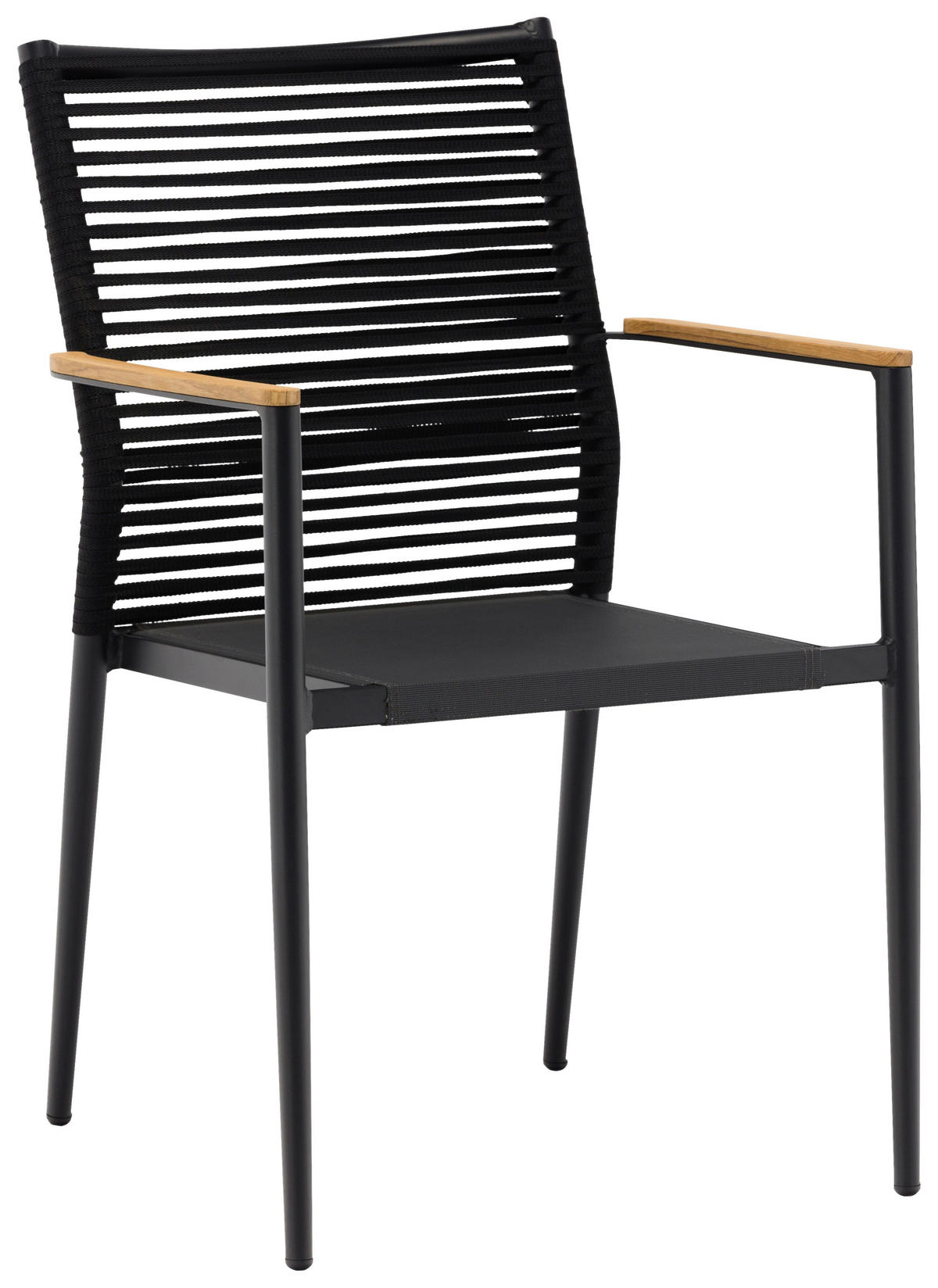 STAPELSESSEL Holz, Metall, Textil Anthrazit  - Anthrazit/Teakfarben, Modern, Holz/Textil (58/90/58cm) - Zebra 