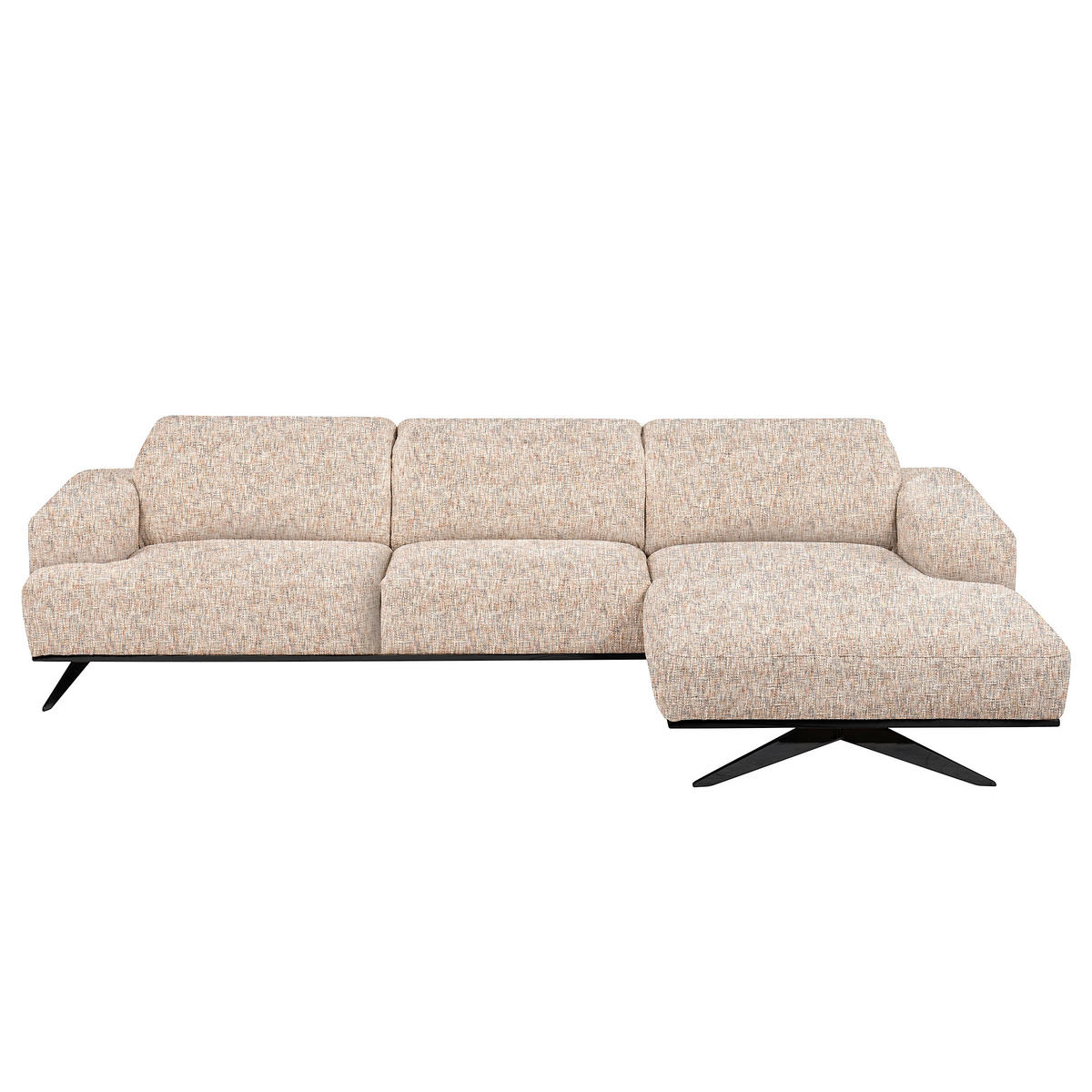 ECKSOFA PORTLAND in Struktur Blau, Gelb, Rot, Weiß Kopfteilverstellung  295/187 cm  - Blau/Gelb, Design, Holz/Textil (295/187cm) - Livetastic