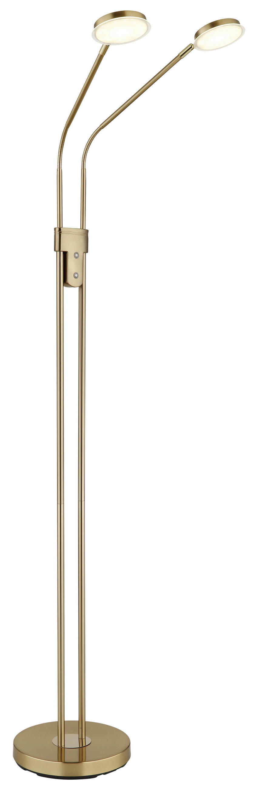 LED-STEHLEUCHTE Silvio 93/25 cm  - Messingfarben/Schwarz, Design, Kunststoff/Metall (93/25cm) - Globo
