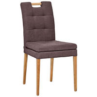 STUHL Webstoff Eichefarben, Weinrot Eiche massiv  - Eichefarben/Weinrot, KONVENTIONELL, Holz/Textil (47/91,5/59cm) - Celina Home
