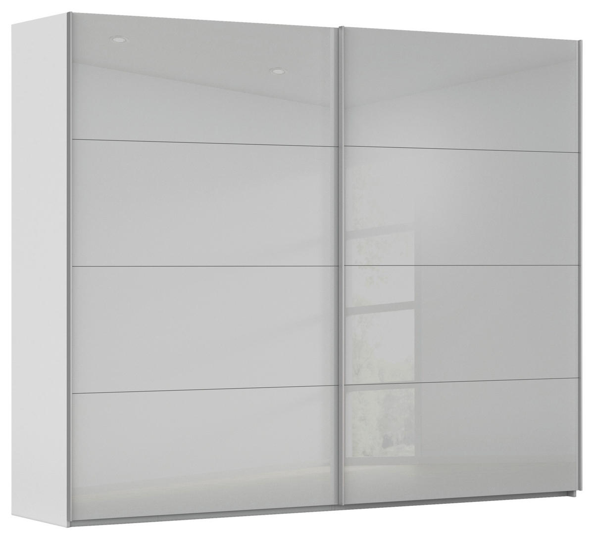 SCHWEBETÜRENSCHRANK 271/223/68 cm 2-türig Seidengrau  - Seidengrau/Alufarben, Design, Glas/Holzwerkstoff (271/223/68cm) - Xora