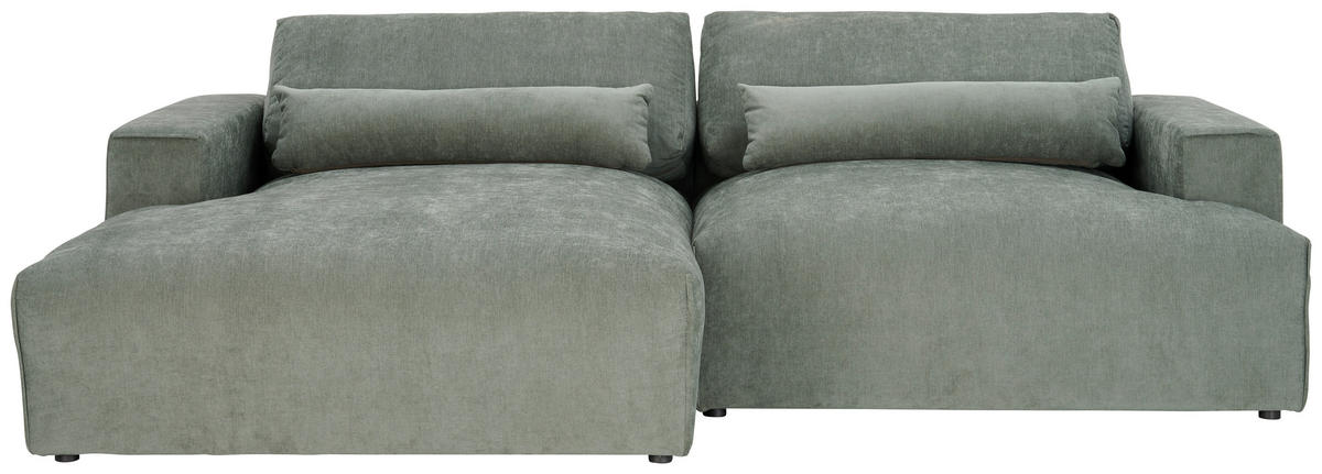ECKSOFA Felicia Graugrün Struktur  - Schwarz/Graugrün, Design, Kunststoff/Textil (187/267cm) - Stylife