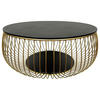 COUCHTISCH ESG 86/86/35 cm rund Schwarz, Goldfarben  - Goldfarben/Schwarz, Design, Glas/Metall (86/86/35cm) - Novel
