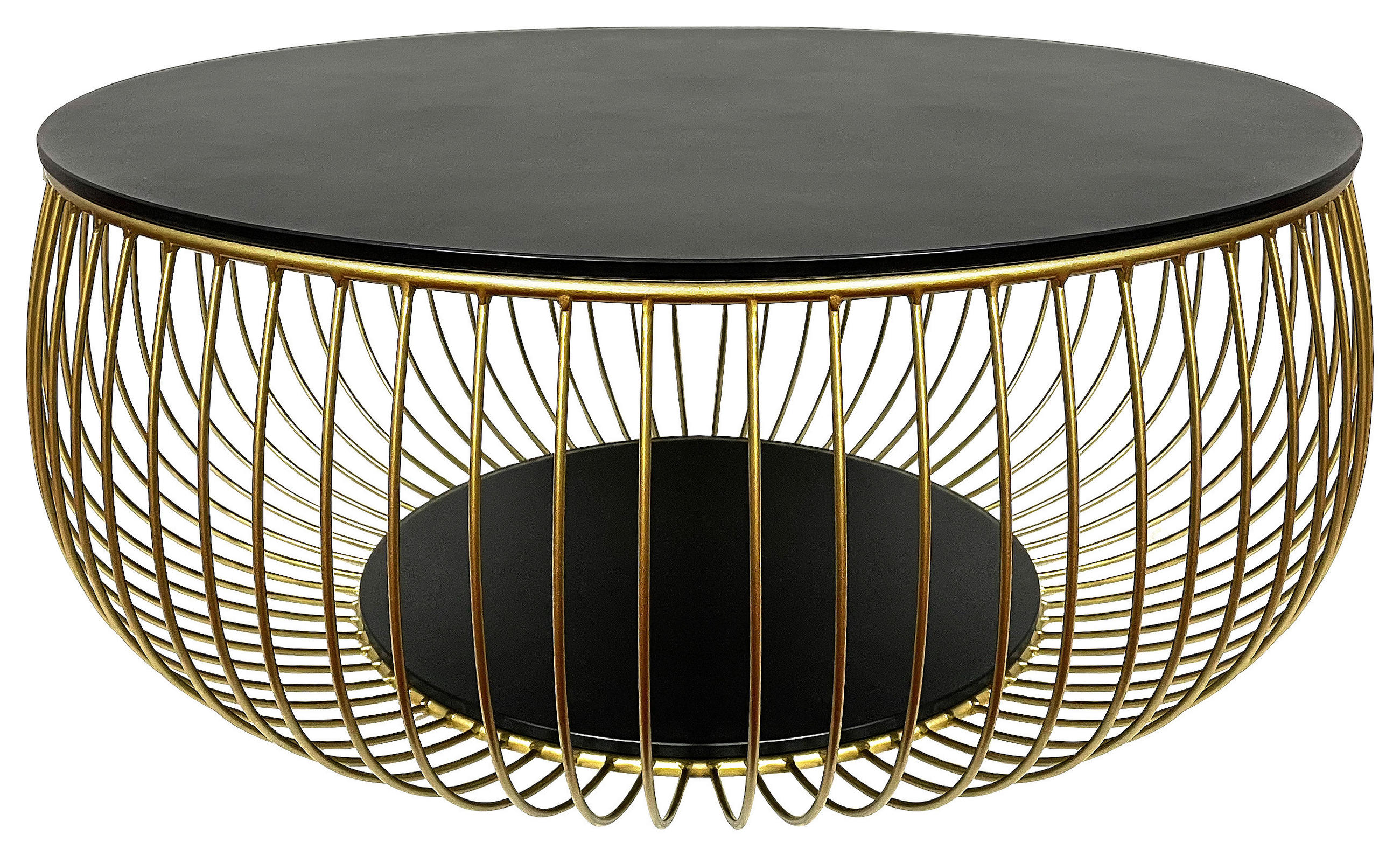 Novel Couchtisch Schwarz, Gold 86x35x86 cm