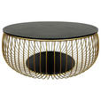 COUCHTISCH ESG 86/86/35 cm rund Schwarz, Goldfarben  - Goldfarben/Schwarz, Design, Glas/Metall (86/86/35cm) - Novel