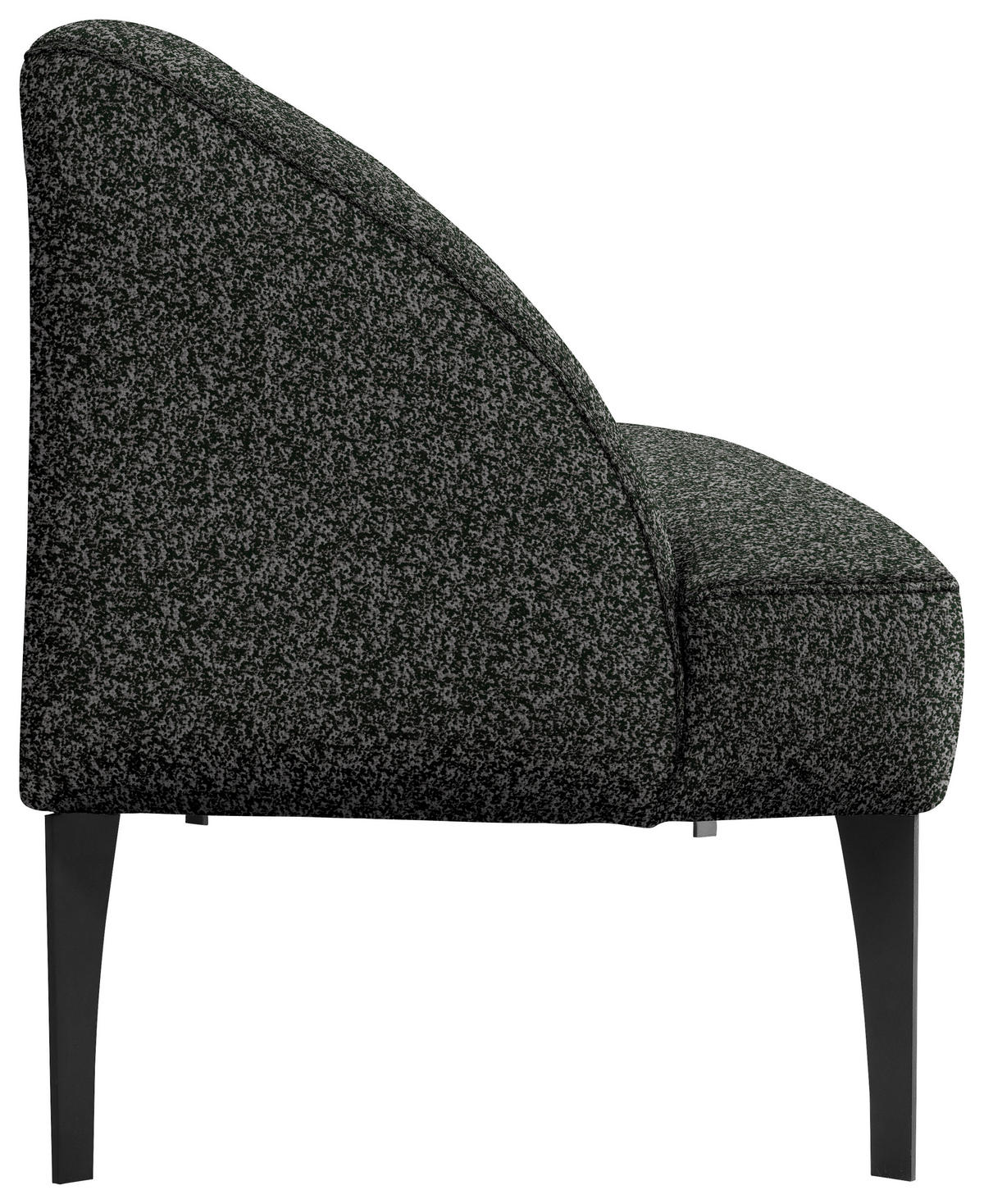 SITZBANK 237/85/72 cm Chenille Grau, Schwarz Metall  - Schwarz/Grau, KONVENTIONELL, Textil/Metall (237/85/72cm) - Moderano