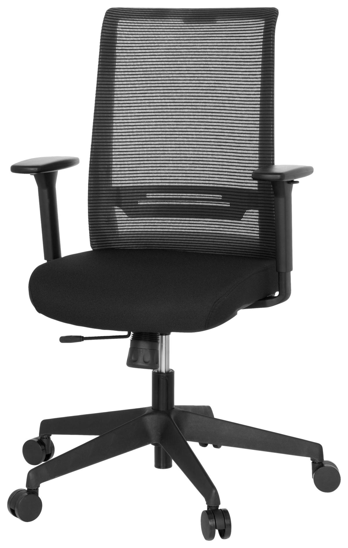 OTOČNÁ ŽIDLE, síťovina, plochá tkanina, černá - černá, Moderní, textil/plast (65/108/54cm) - MID.YOU
