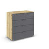 KOMMODE  in 80/81/42 cm  - Dunkelgrau/Eiche Artisan, Design, Holzwerkstoff/Metall (80/81/42cm) - Carryhome