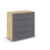 KOMMODE  in 80/81/42 cm  - Dunkelgrau/Eiche Artisan, Design, Holzwerkstoff/Metall (80/81/42cm) - Carryhome