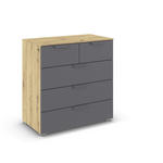 KOMMODE  in 80/81/42 cm  - Dunkelgrau/Eiche Artisan, Design, Holzwerkstoff/Metall (80/81/42cm) - Carryhome