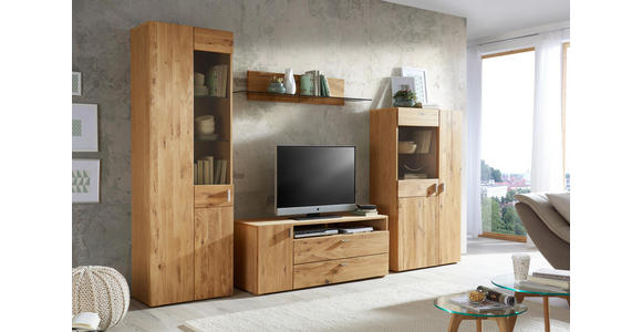 WANDBOARD in 132/24/22 cm Eichefarben - Eichefarben, Design, Glas/Holz (132/24/22cm) - Hom`in
