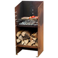 HOLZKOHLEGRILL - Rostfarben, Design, Metall (51/45/125cm) - Nouvel